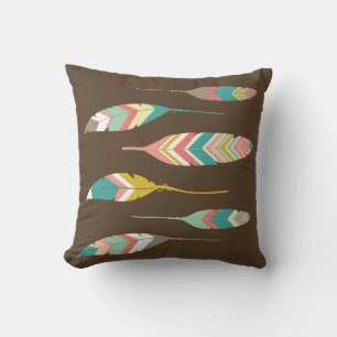 Colorful Tribal Feathers Outdoor Pillow Buitenkussen