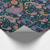 Colorful Tribal Floral Paisley Pattern Cadeaupapier (Hoek)