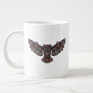 Colorful Tribal Flying Owl Grote Koffiekop