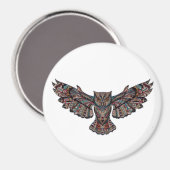 Colorful Tribal Flying Owl Magneet (Voorkant / Achterkant)