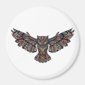Colorful Tribal Flying Owl Magneet (Voorkant)