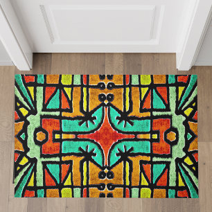 Colorful Tribal Geometric Patroon Deurmat