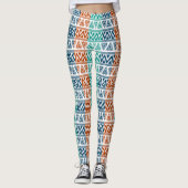 Colorful Tribal Geometric Patroon Leggings (Voorkant)