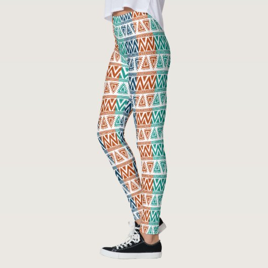 Colorful Tribal Geometric Patroon Leggings (Links)
