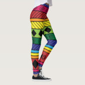 Colorful tribal geometrische doodles leggings (Rechts)