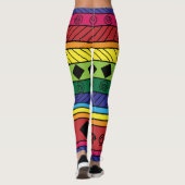 Colorful tribal geometrische doodles leggings (Achterkant)