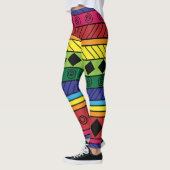 Colorful tribal geometrische doodles leggings (Links)