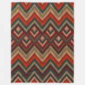 Colorful Tribal Thunderbird Woven Chevron Pattern Fleece Deken (Voorkant)