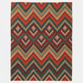 Colorful Tribal Thunderbird Woven Chevron Pattern Fleece Deken