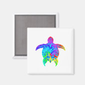 Colorful Tribal Turtle Magneet (Voorkant / Achterkant)