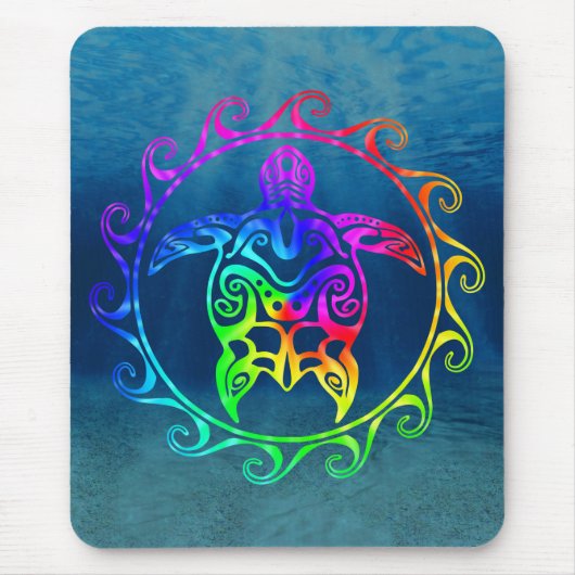 Colorful Tribal Turtle Muismat (Voorkant)