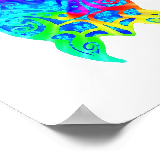 Colorful Tribal Turtle Poster (Hoek)