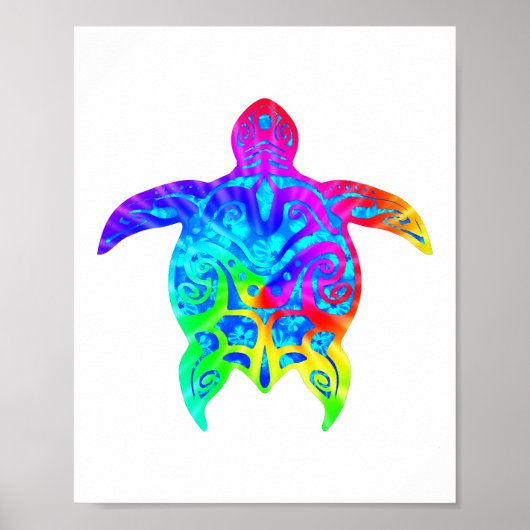 Colorful Tribal Turtle Poster (Voorkant)