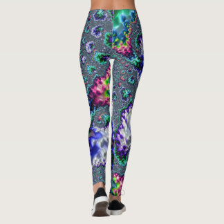 Colorful Trippy Groovy Spiral Abstract Fractal Leggings