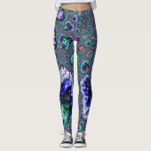 Colorful Trippy Groovy Spiral Abstract Fractal Leggings (Voorkant)