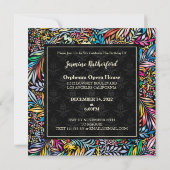 Colorful Tropic Floral Birthday Invitation Kaart (Achterkant)