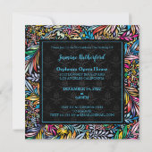 Colorful Tropic Floral Birthday Invitation Kaart (Achterkant)