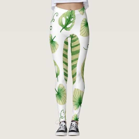 Colorful Tropical Art Leggings (Voorkant)