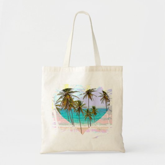 Colorful Tropical Beach Canvas tas Heart (Voorkant)