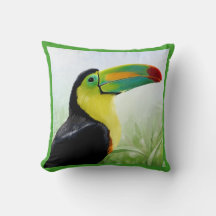 Colorful Tropical Bird Black Yellow Green Toucan