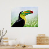 Colorful Tropical Bird Black Yellow Green Toucan Poster (Keuken)