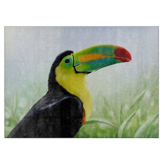 Colorful Tropical Bird Black Yellow Green Toucan Snijplank (Voorkant)
