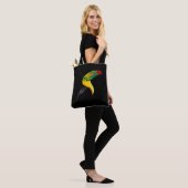 Colorful Tropical Bird Black Yellow Green Toucan Tote Bag (Op model)