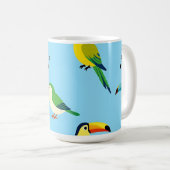 Colorful Tropical Birds Pattern Koffiemok (Voorkant rechts)