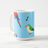 Colorful Tropical Birds Pattern Koffiemok (Voorkant links)