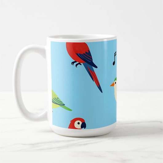 Colorful Tropical Birds Pattern Koffiemok (Links)