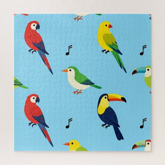 Colorful Tropical Birds Pattern Legpuzzel (Verticaal)
