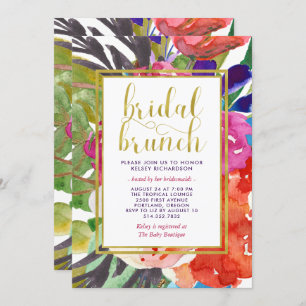 Colorful Tropical Bridal Brunch Kaart