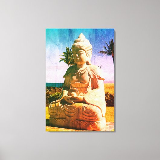 Colorful Tropical Buddha Stretched Canvas Print (Voorkant)