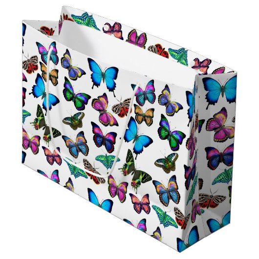 Colorful Tropical Butterflies Gift Bag Large Cadeautasje (Voorkant Gekanteld)