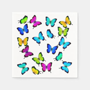 Colorful Tropical Butterflies Paper Napkin Servetten