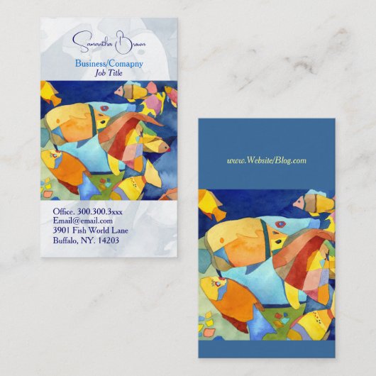 Colorful Tropical Fish Aquarium Visitekaartje (Voorkant / Achterkant)