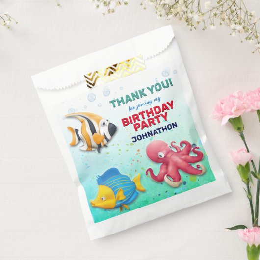 Colorful Tropical Fish Kids Birthday Party Bedankzakje (Gezegeld)