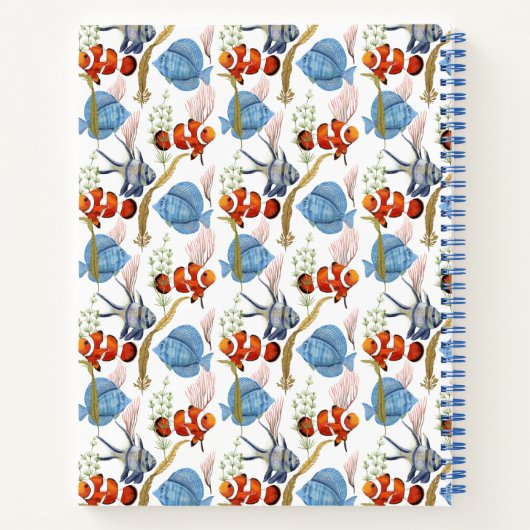 Colorful Tropical Fish Monogramed Notitieboek (Achterkant)