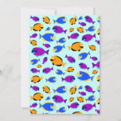 Colorful Tropical Fish Pattern Blue Zee Birthday Kaart (Achterkant)