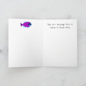Colorful Tropical Fish Pattern Blue Zee Birthday Kaart (Binnen)
