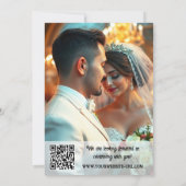 Colorful Tropical Flamingo Wedding Reception Photo Kaart (Achterkant)