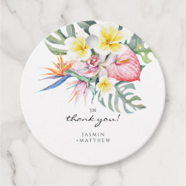 Colorful Tropical Floral Botanical Wedding  Bedankjes Labels