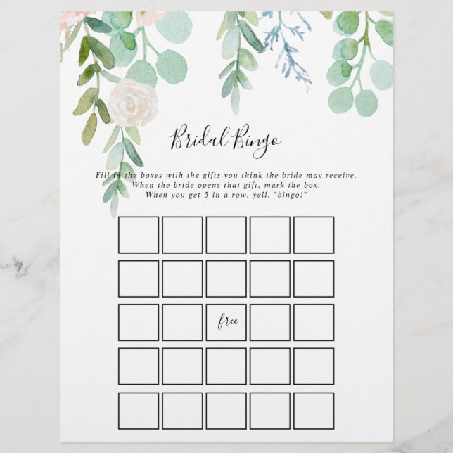Colorful Tropical Floral Bridal Bingo Game (Voorkant)