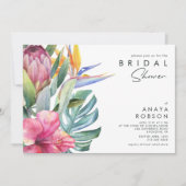 Colorful Tropical Floral Bridal Shower Uitnodiging (Voorkant)