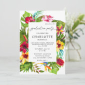 Colorful Tropical Floral Gradual Party Kaart (Staand voorkant)