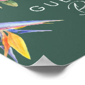 Colorful Tropical Floral | Green Guest Book Sign Poster (Hoek)