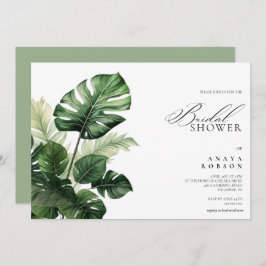 Colorful Tropical Floral | Greenery bridal shower  Kaart