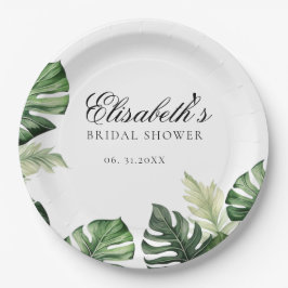 Colorful Tropical Floral | Greenery bridal shower  Papieren Bordje