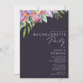 Colorful Tropical Floral Paars Bachelorette Party Kaart (Voorkant)