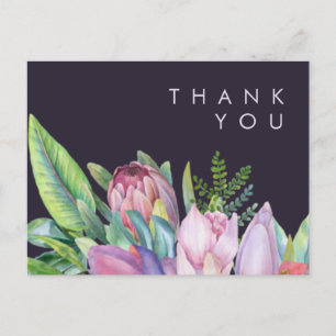 Colorful Tropical Floral Paarse bruiloft bedankt Briefkaart